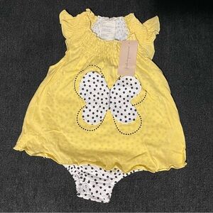 First Impressions Yellow Butterfly Romper
